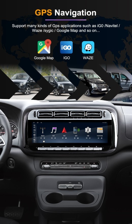 14.5″ 256GB Android CarPlay BT Car Radio GPS SWC For Mercedes Benz Metris 2024+