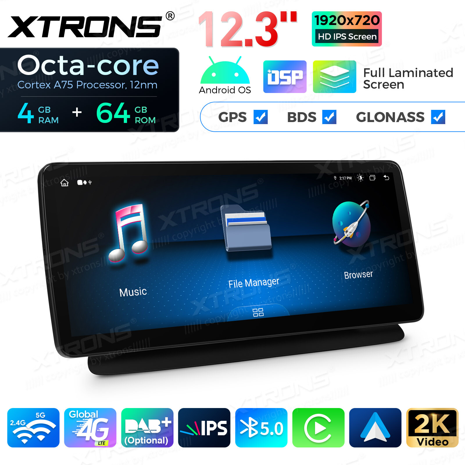 12.3″ Android 14 8-Core Car Play Stereo GPS 4G WiFi For Benz W218 C218 2014-2017