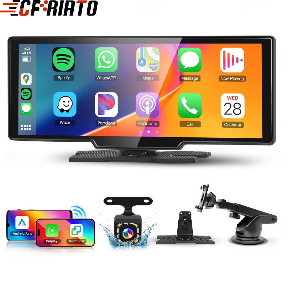 10.26″ Touch Screen Car Radio Apple CarPlay Android Auto Portable Stereo+Camera