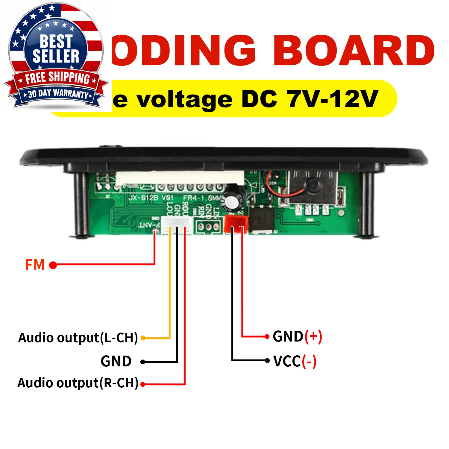 9V 12V Car MP3 WMA Decoder Board Audio MP3 Player USB TF FM Radio Module Wireles