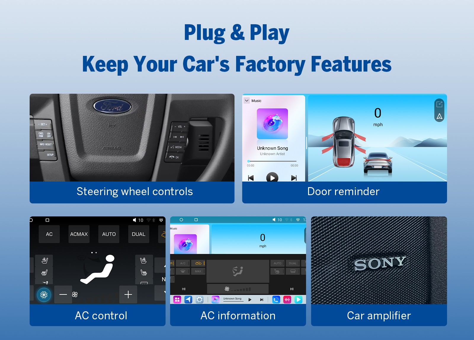 Eonon FDF1X7S For Ford F150 Lariat 6+64 9″ QLED Android 14 Car Radio CarPlay SWC