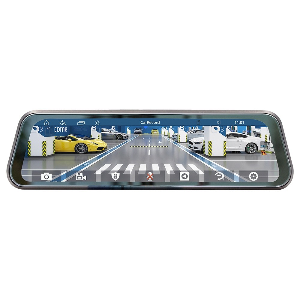 Apple CarPlay Car Rearview Mirror DVR Driving Recorder 9.36in AUX/BT/FM/TF Cam