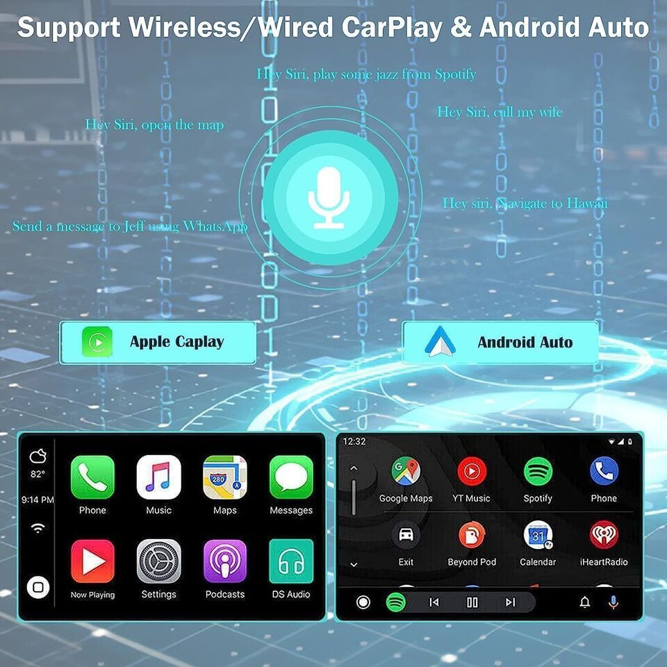 Android 13 Rotatable 10.1” 2Din Car Radio Apple Carplay Touch Screen Stereo GPS