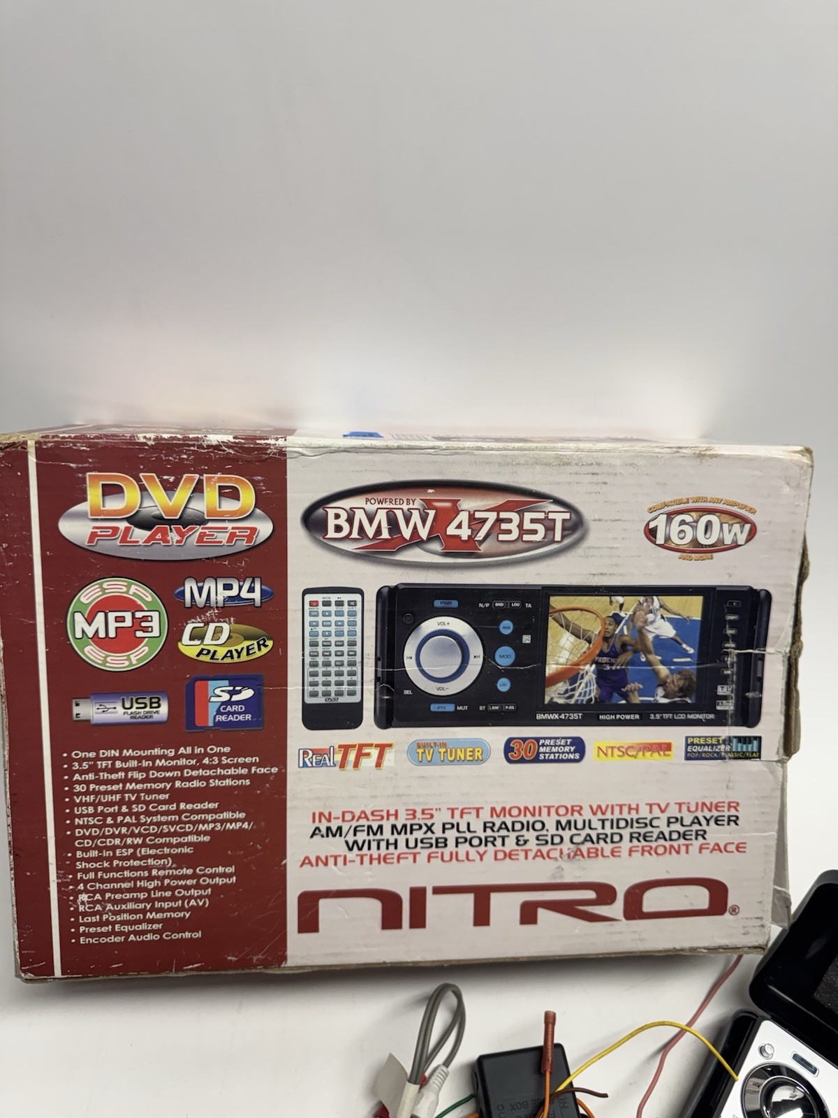 NEW Nitro Audio BMWX-4735T DVD/CD PLAYER MP3, MP4,USB-SD