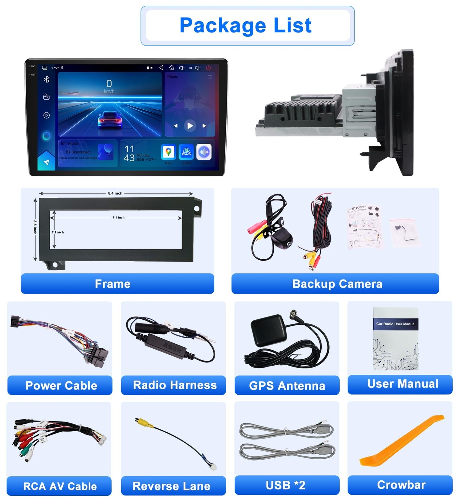 4+64G Car Radio for Jeep Cherokee 1997-2001 Wrangler 1997-2002 with Carplay A…