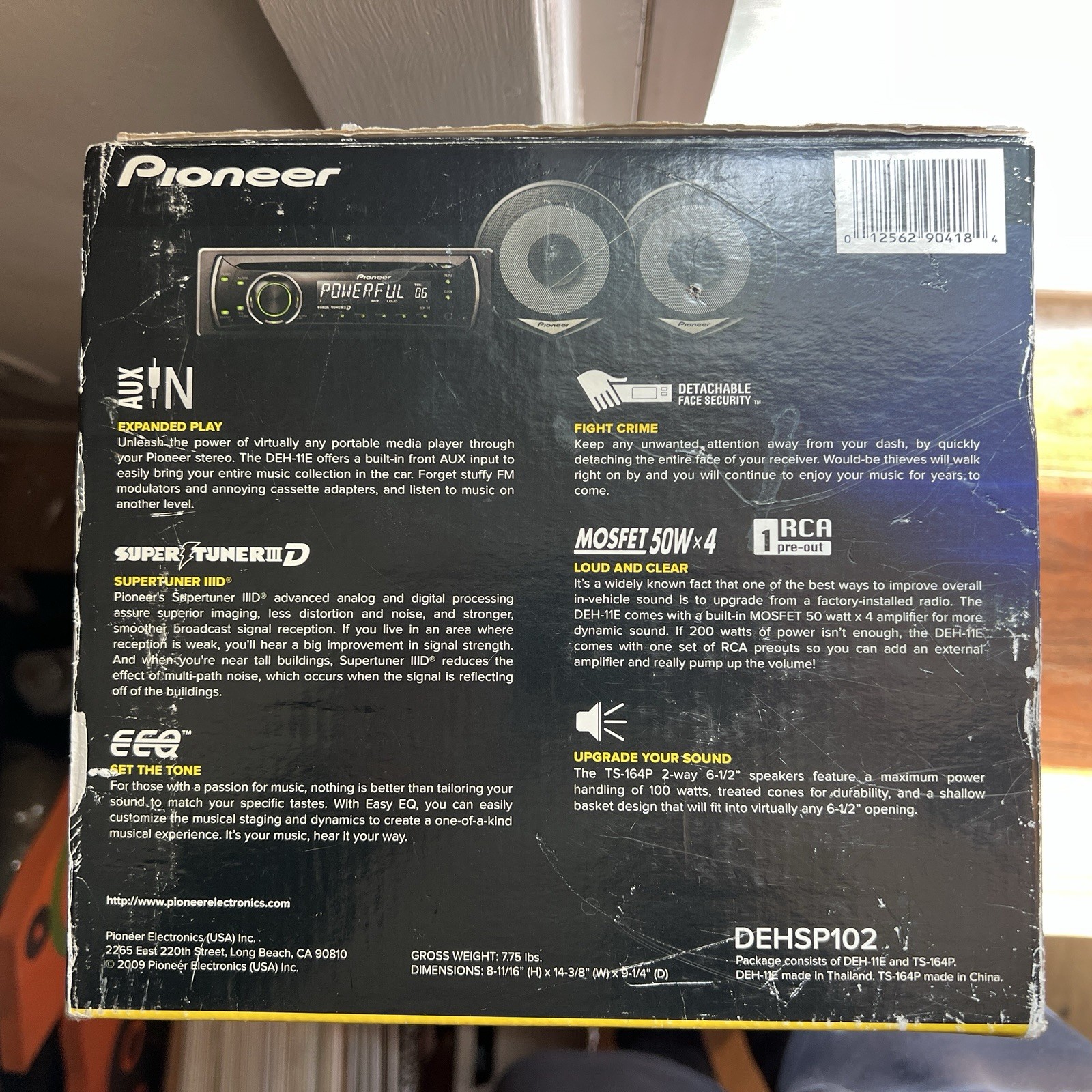 Pioneer CD Receiver 50Wx4 + 6.5” Speakers Pair – DEH-11E + TS-164P NEW Kit