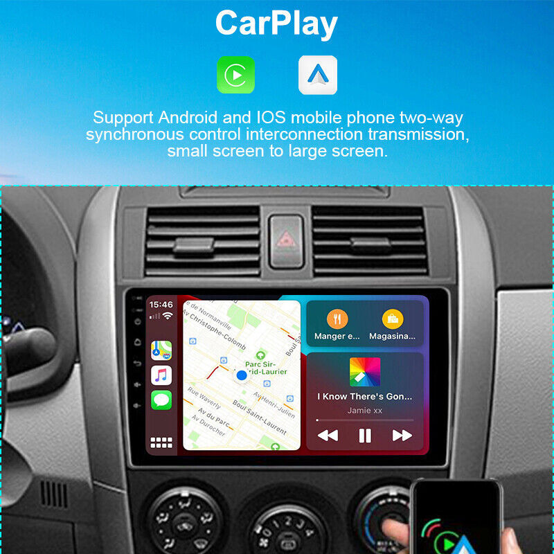 9″ Android Car Sluetooth For TOYOTA COROLLA 2009-2013 CarPlay Auto FM WIFI Navi