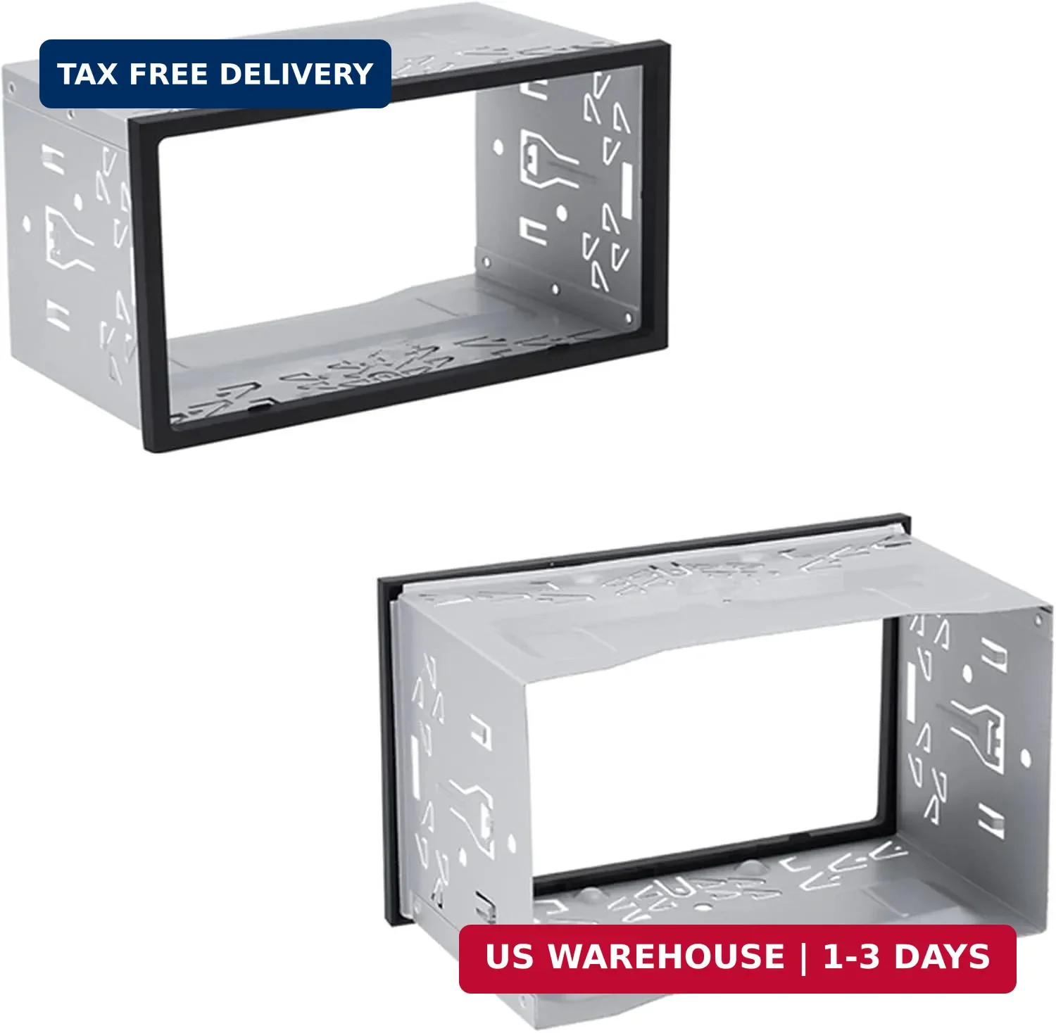 Universal Double DIN Car Stereo Cage,with Metal Frame, Car Radio Fitting Kit,for