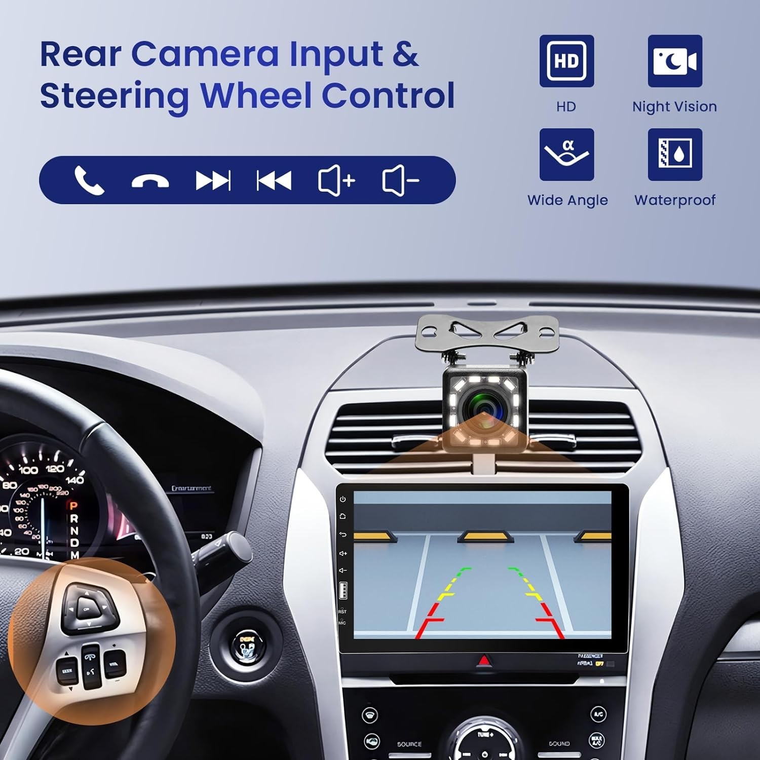 9-Inch Touchscreen Car Stereo with CarPlay & Android Auto – Bluetooth 5.0
