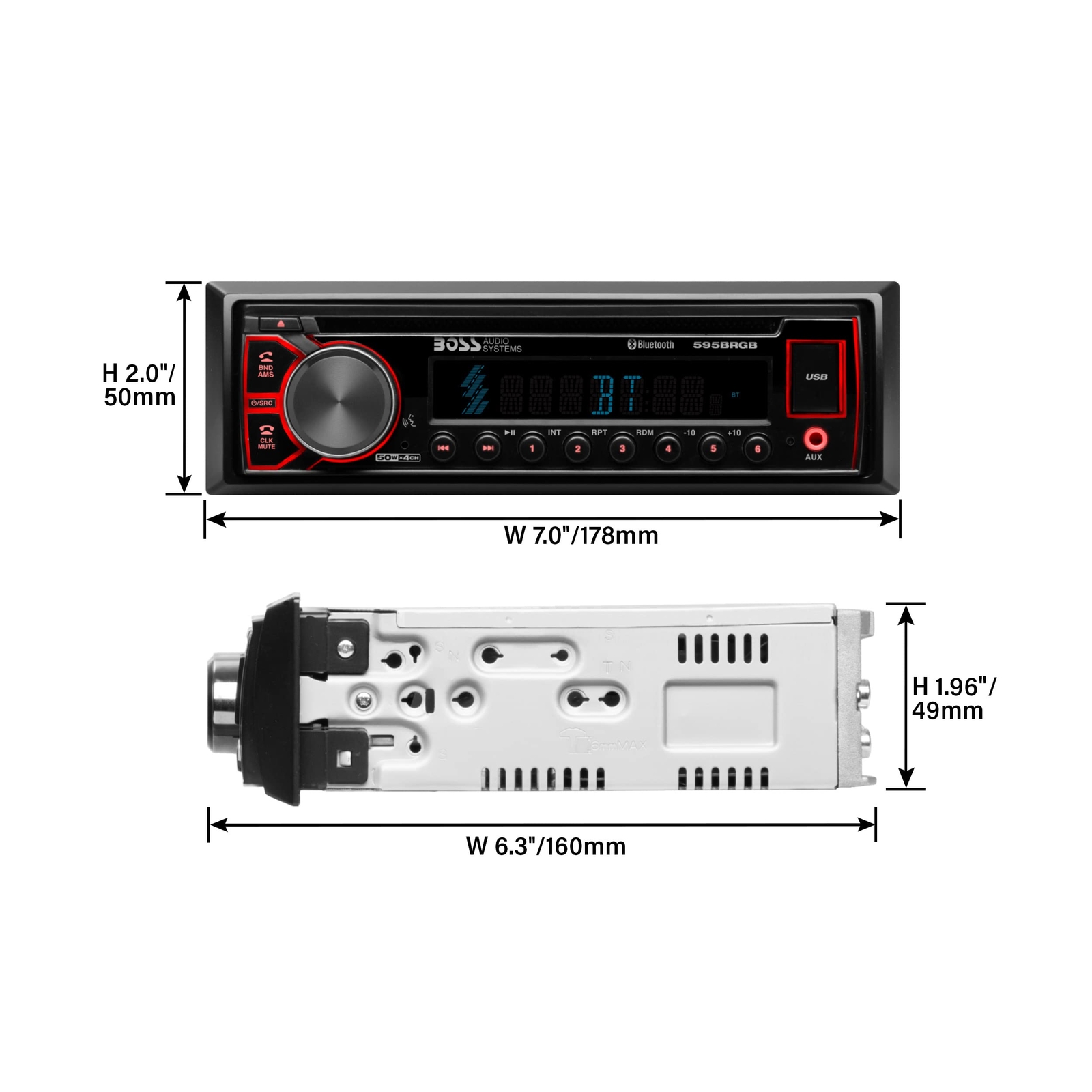 BOSS Audio Systems 595BRGB Elite Series Car Stereo System � Single Din, Bluet…