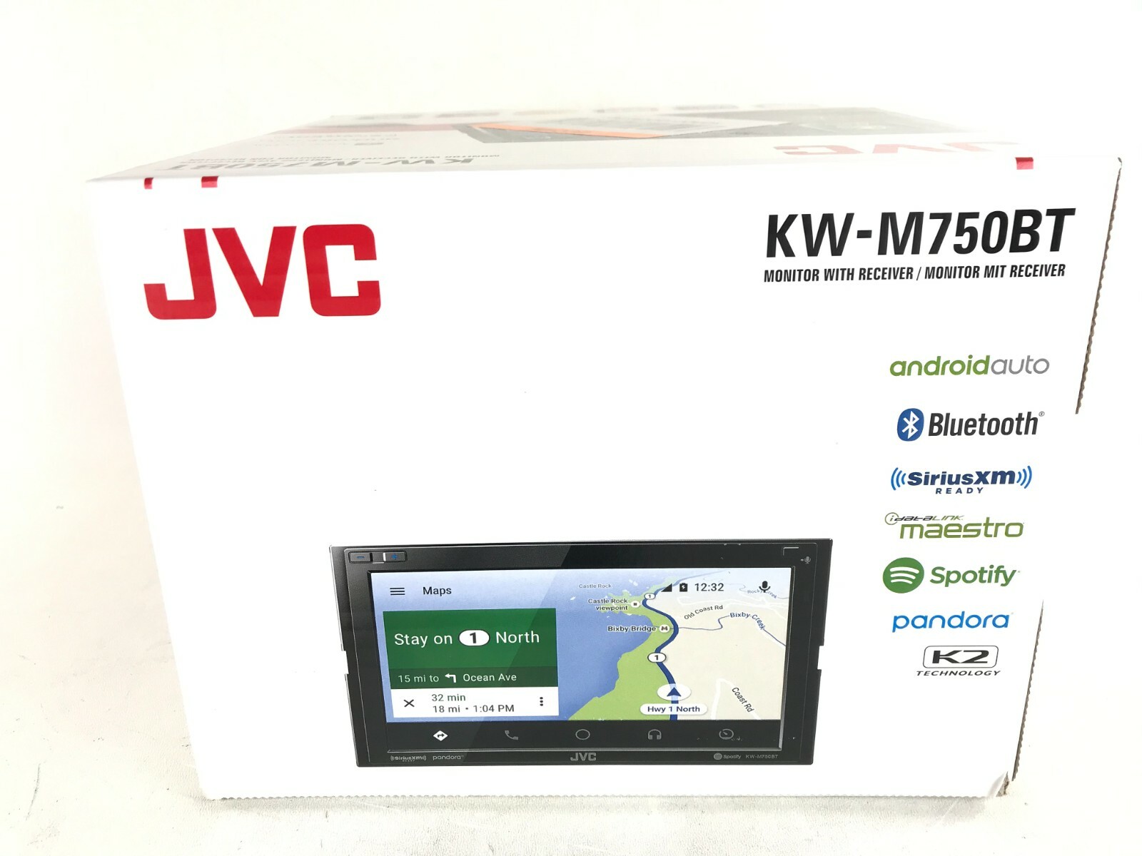 JVC KW-M750BT Android Auto Apple CarPlay iPhone Pandora XM Bluetooth Media 6.8″