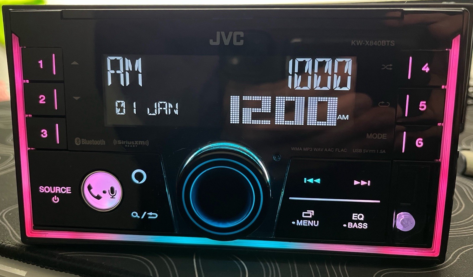 JVC KW-X840BTS DIGITAL MEDIA RECEIVER With Harness & Mic