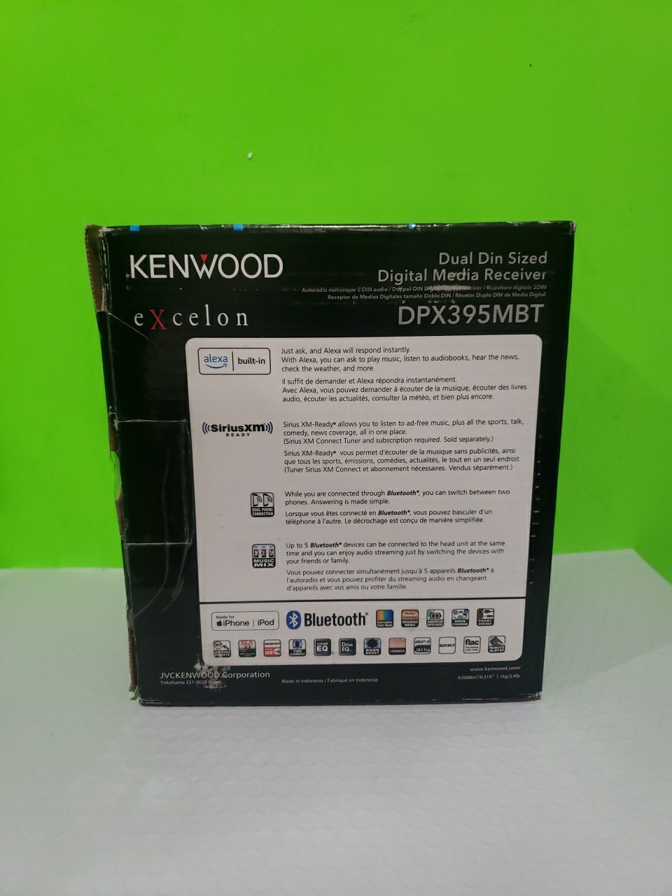 Kenwood DPX395MBT, Double DIN Bluetooth Digital Media Receiver w/ Front USB Open