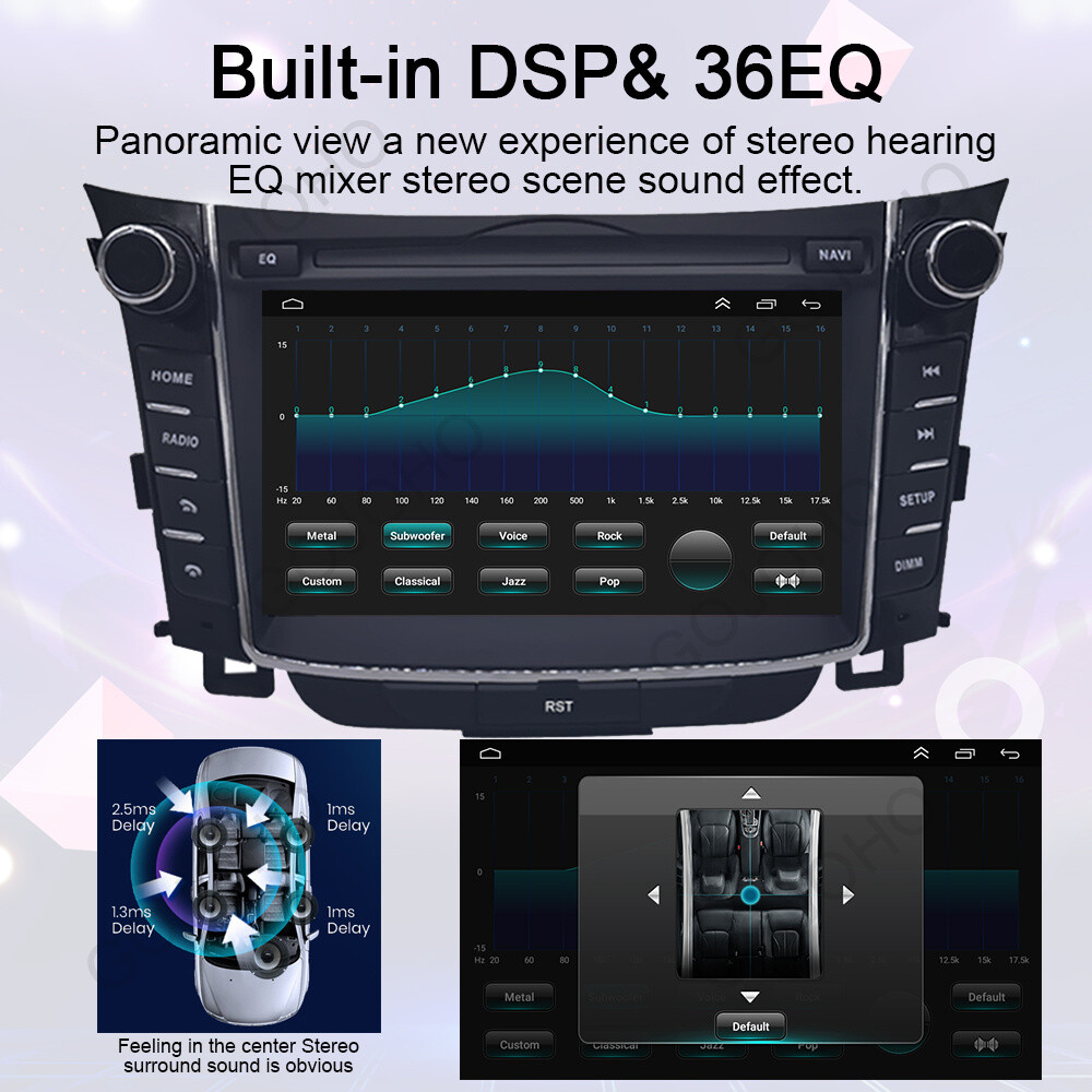 64GB For Hyundai I30 Elantra GT 2012-2016 Android 13 Car Stereo Radio BT Carplay