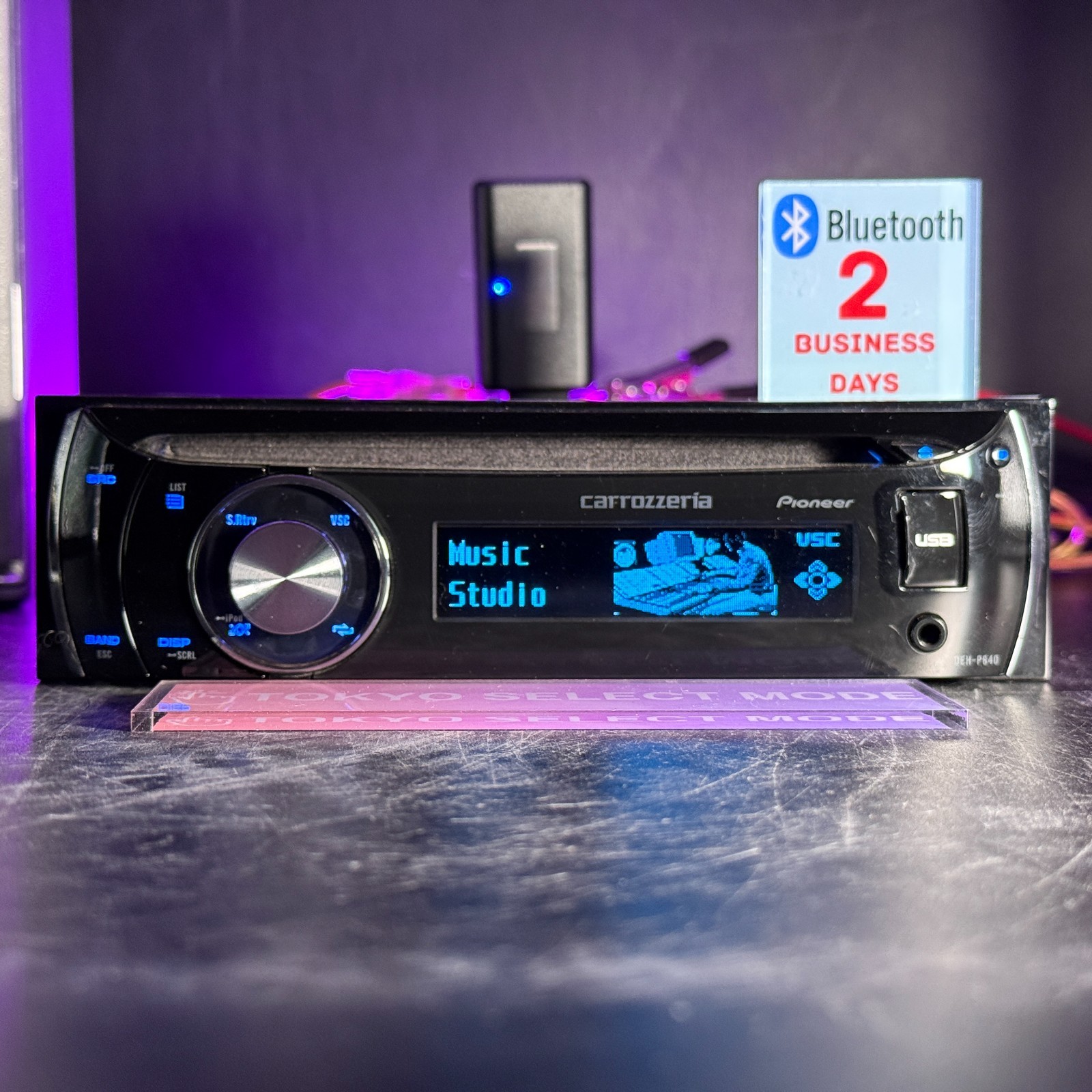 Pioneer Carrozzeria DEH-P640 1DIN Car Audio CD USB Added Bluetooth Tested Stock