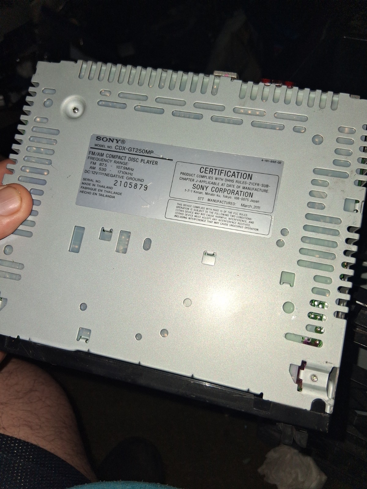 Sony Xplod CDX-GT250MP CD receiver