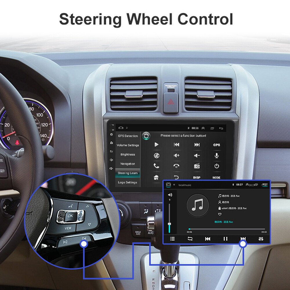 2 Din Quad Core Car Radio GPS Andoid 10 For Honda CRV 2007 2008 2009 2010 2011