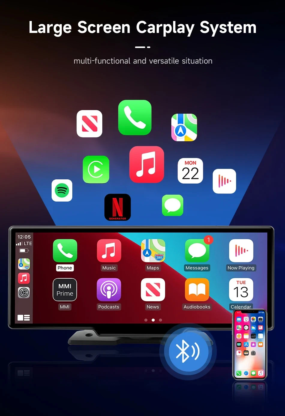 CarSync Premium 10.26-Inch Wireless CarPlay System APPLE CARPLAY + ANDROID – NEW