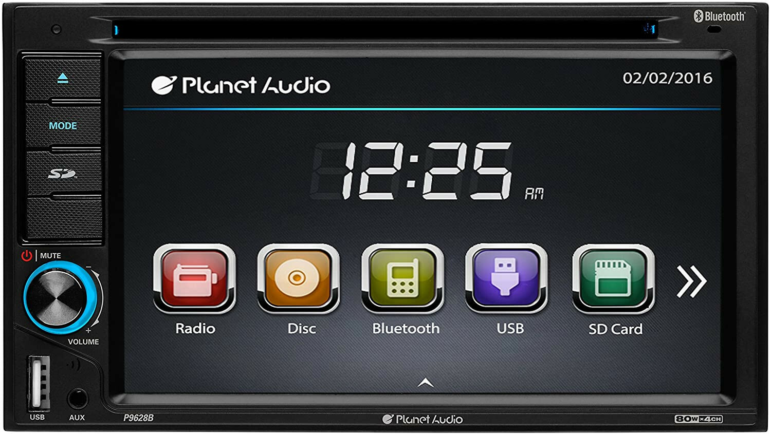 Planet Audio P9628B Double Din, Touchscreen, Bluetooth, DVD/CD/MP3/USB/SD AM/FM