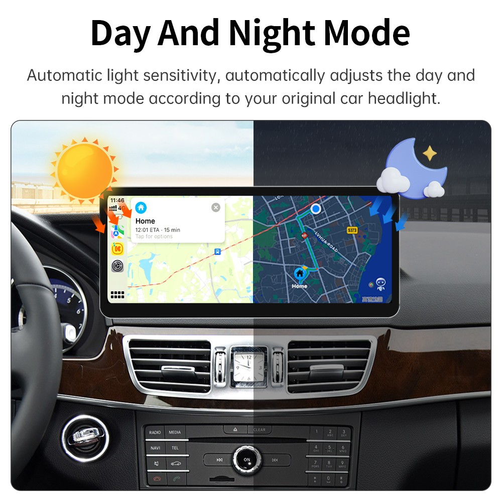 Ultra Thin 12.3”Wireless Carplay Touchscreen For Mercedes E Class W212 Navi GPS