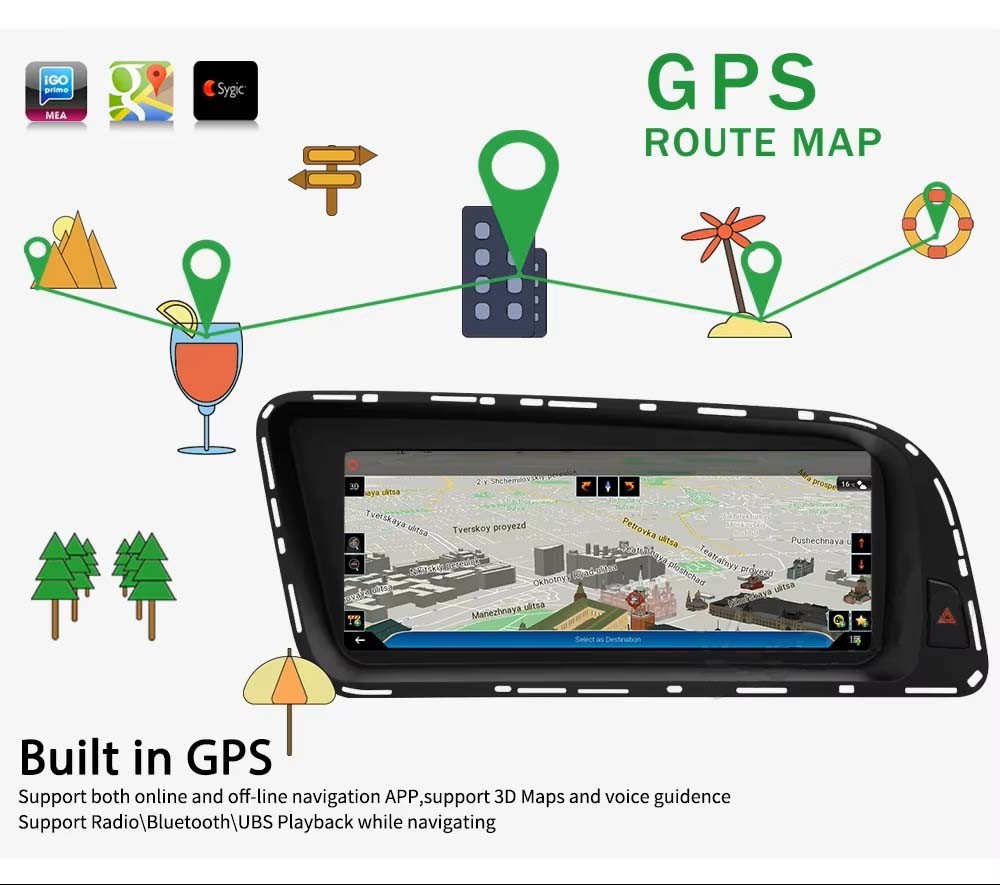 8.8″ Android Car Stereo Radio Carplay GPS Navi 4+64G For Audi Q5 2009-2017