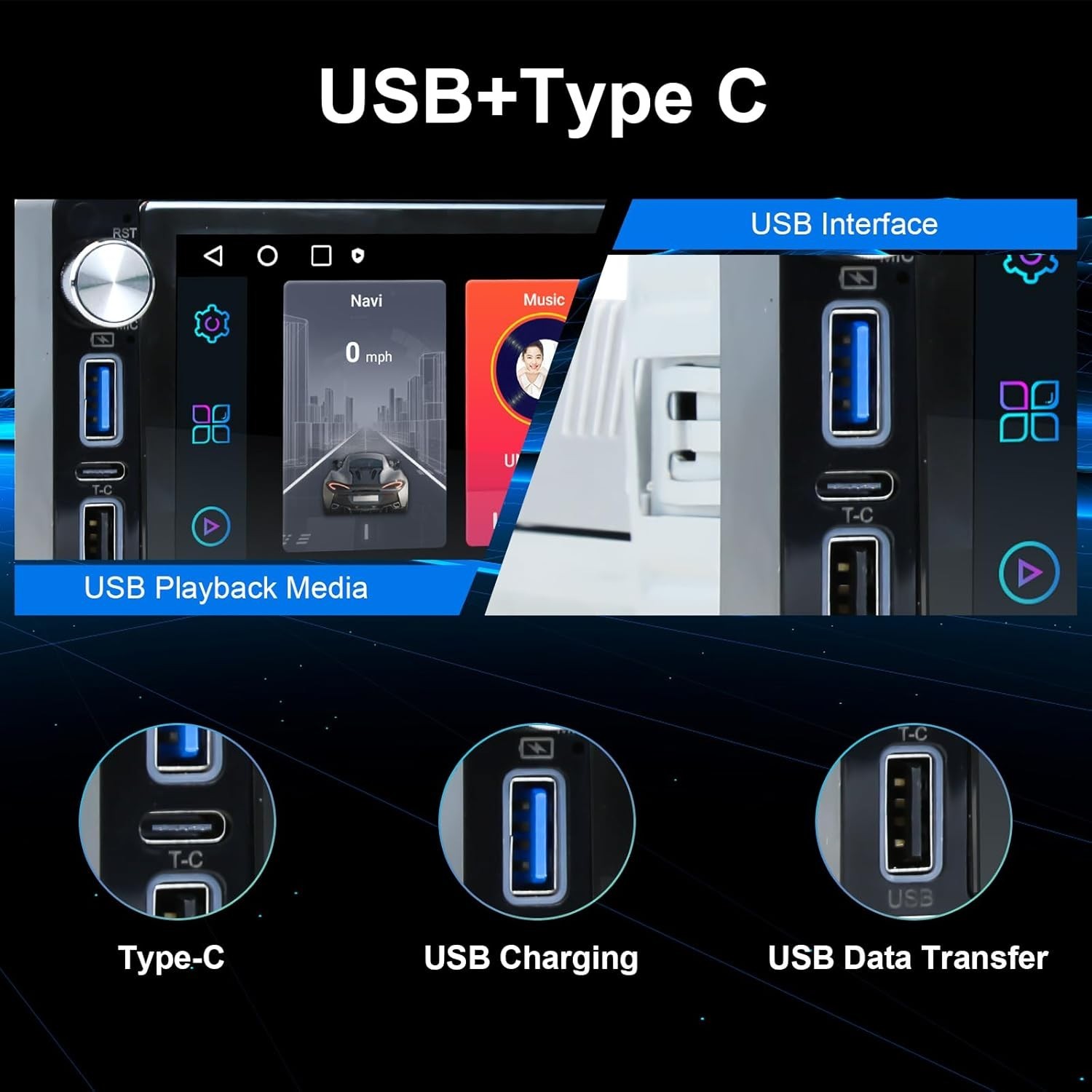 6.9-Inch Car Stereo with Apple CarPlay, Android Auto & Bluetooth 5.1