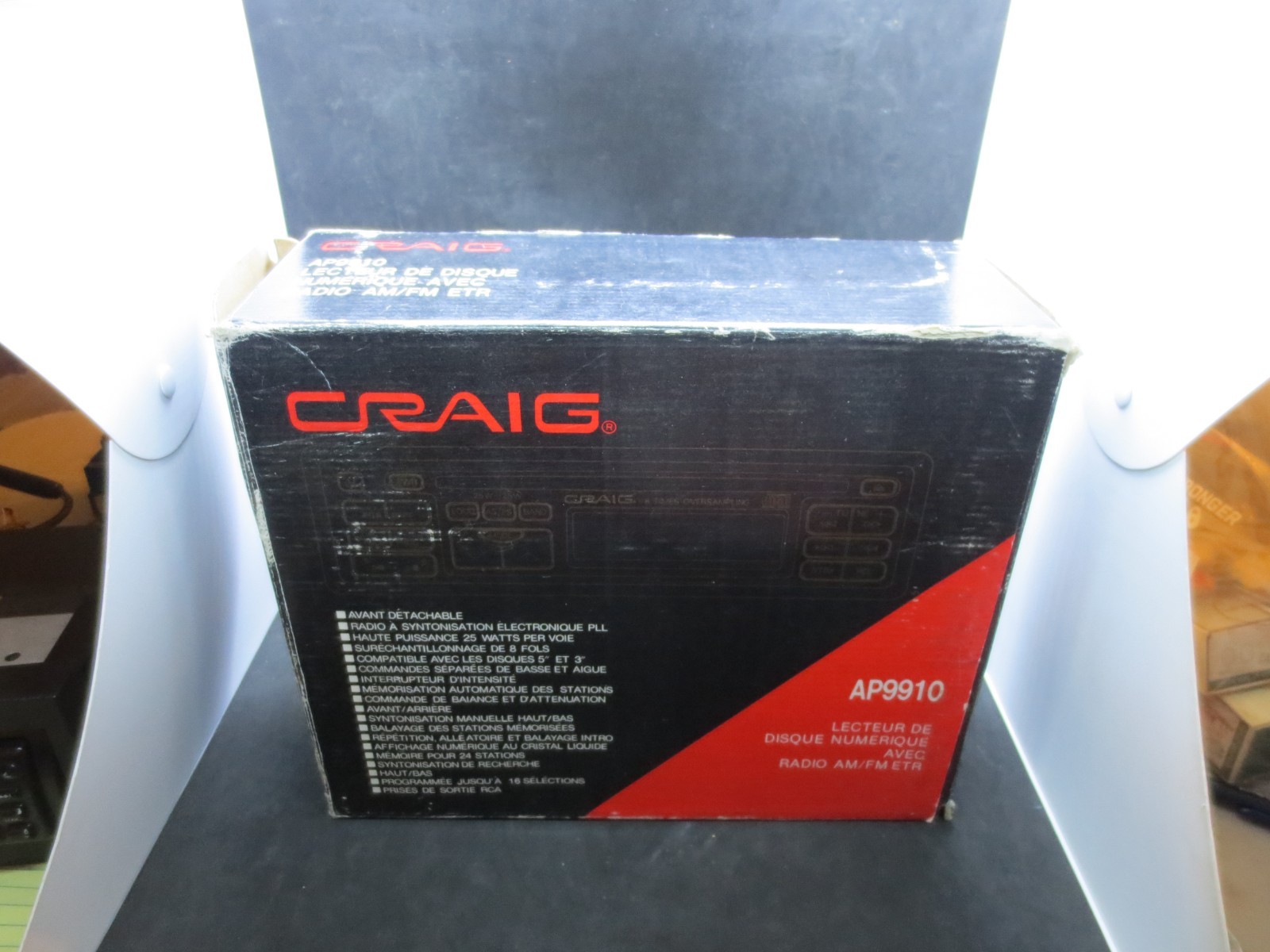Craig AP9910 AM/FM CD Car Stereo with Removable Face & Original Box