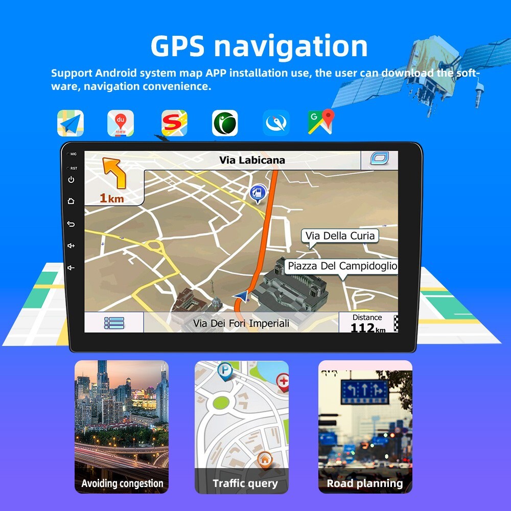 10.1″ Android 2Din Car Stereo Touch Screen Car Radio with WiFi GPS Navigation FM