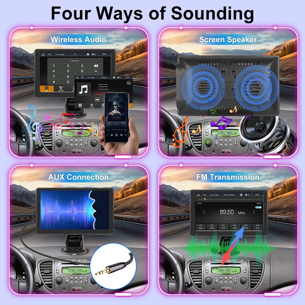 7′ screen car player MP5 portable smart player supports Android Auto FM AUX