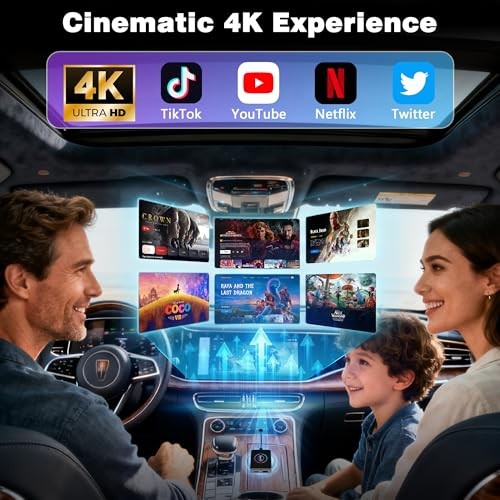 & Android Auto Adapter, Screen Mirroring & HDMI Output 4-in-1 Wireless CarPlay