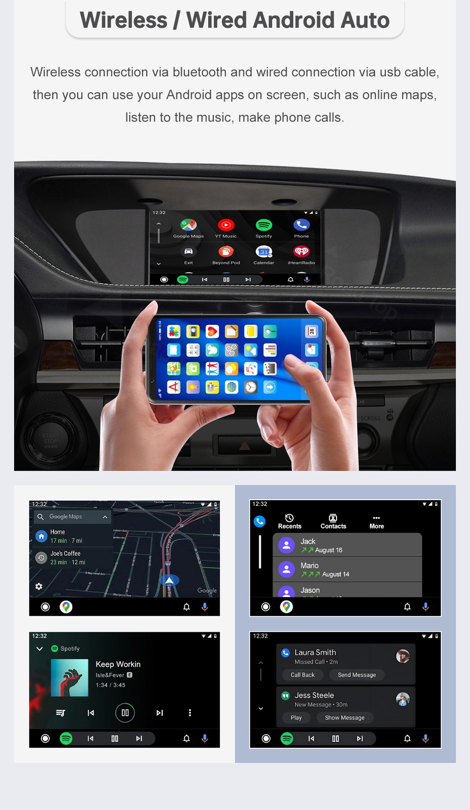 Wireless Carplay Android Auto Module For Lexus ES 2014-2019 Mirror Link AirPlay