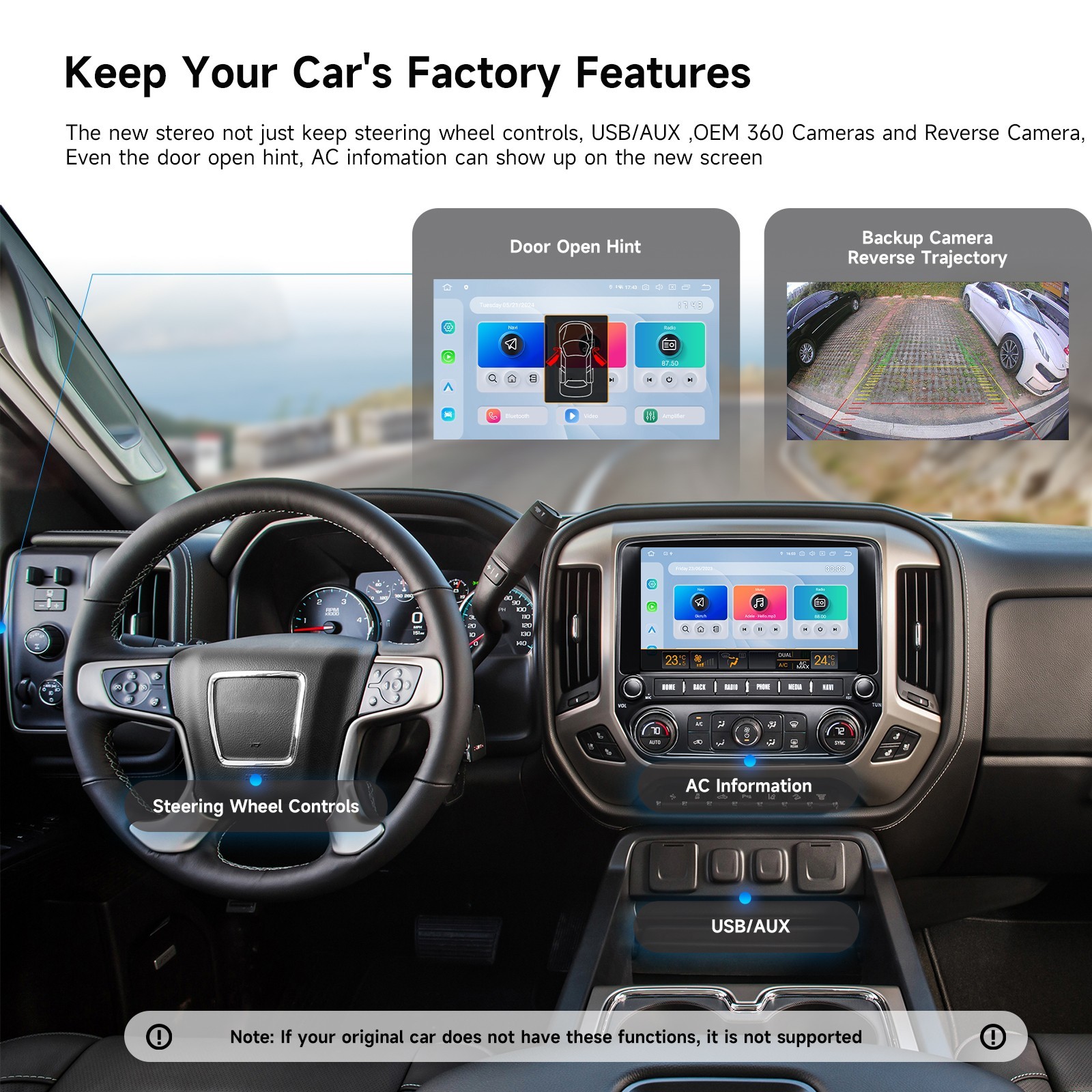 Dasaita Car Stereo for Chevrolet Silverado GMC Sierra 2014-2019 GPS Navi BT WiFi