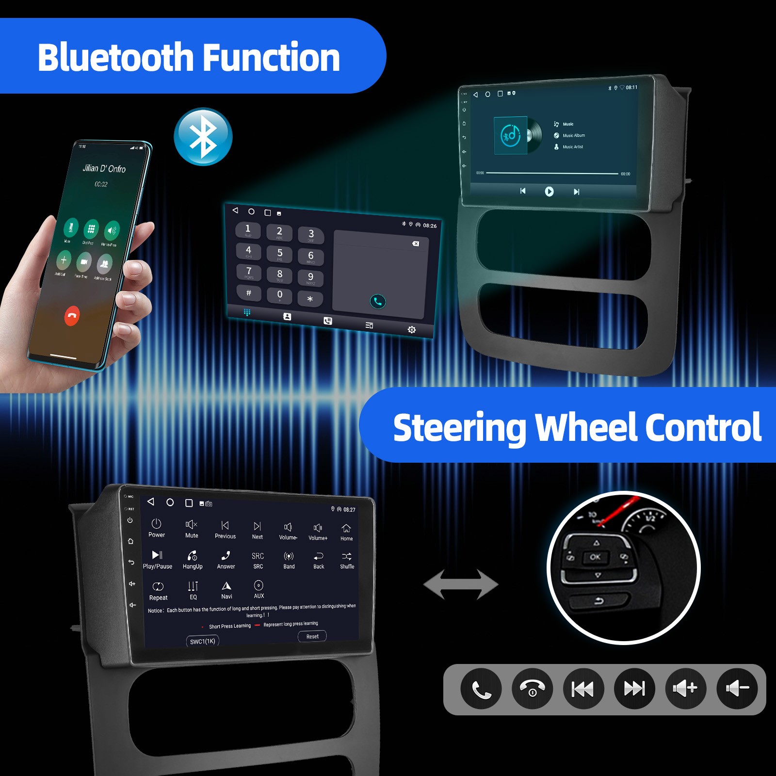 2+32G Car Stereo Radio Android 14 Carplay For 2002-2005 Dodge Ram 1500 2500 +DVR