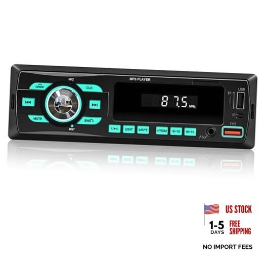 Car Radio Bluetooth Single DIN Car Stereo Audio, Car Audio with Dual Bluetooth