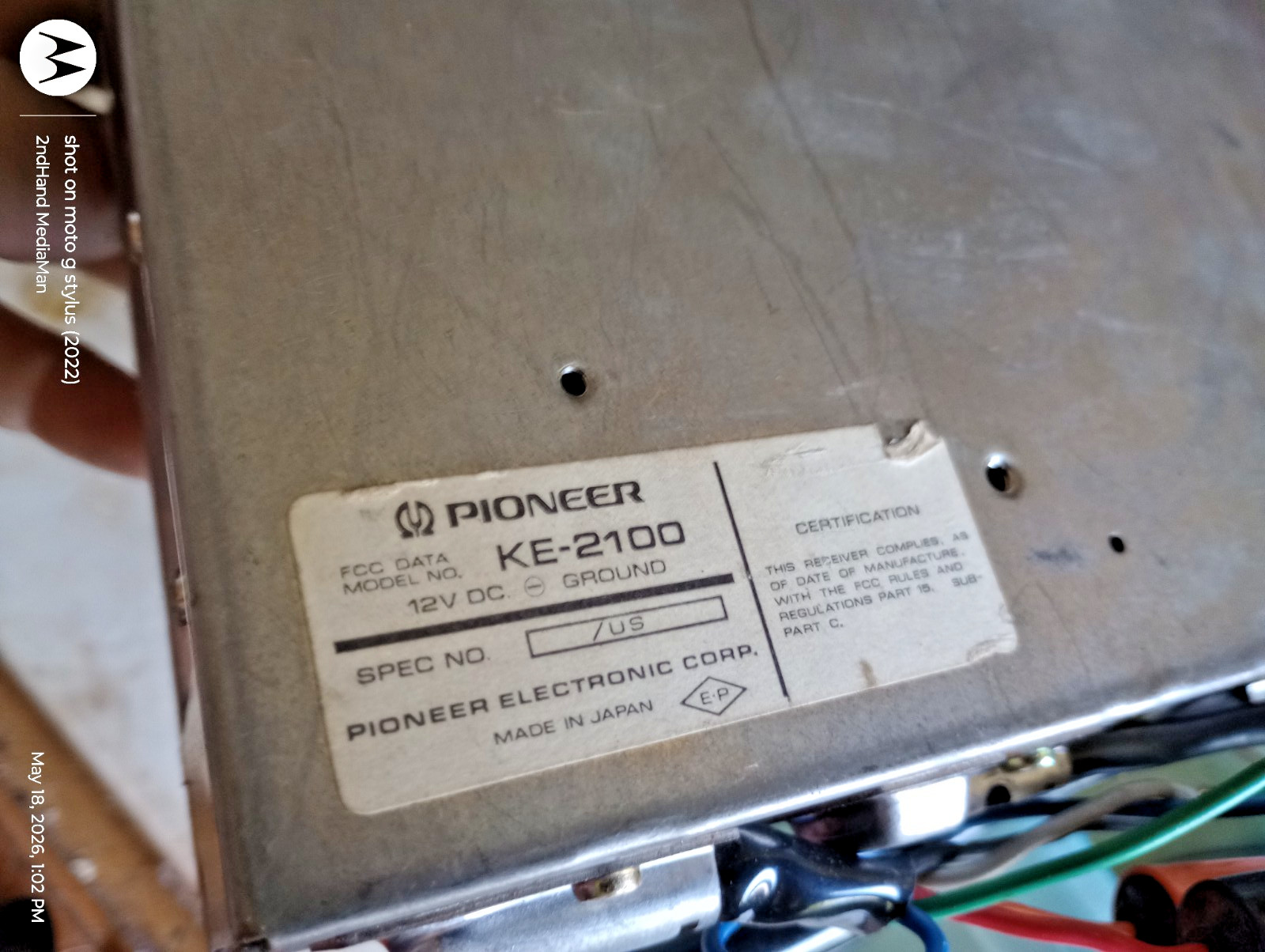 PIONEER KE 2100,FUJITSU TEN,KRACO KGE TAPE PLAYERS;MEDALLION 8 TRACK DELCO SPKRS