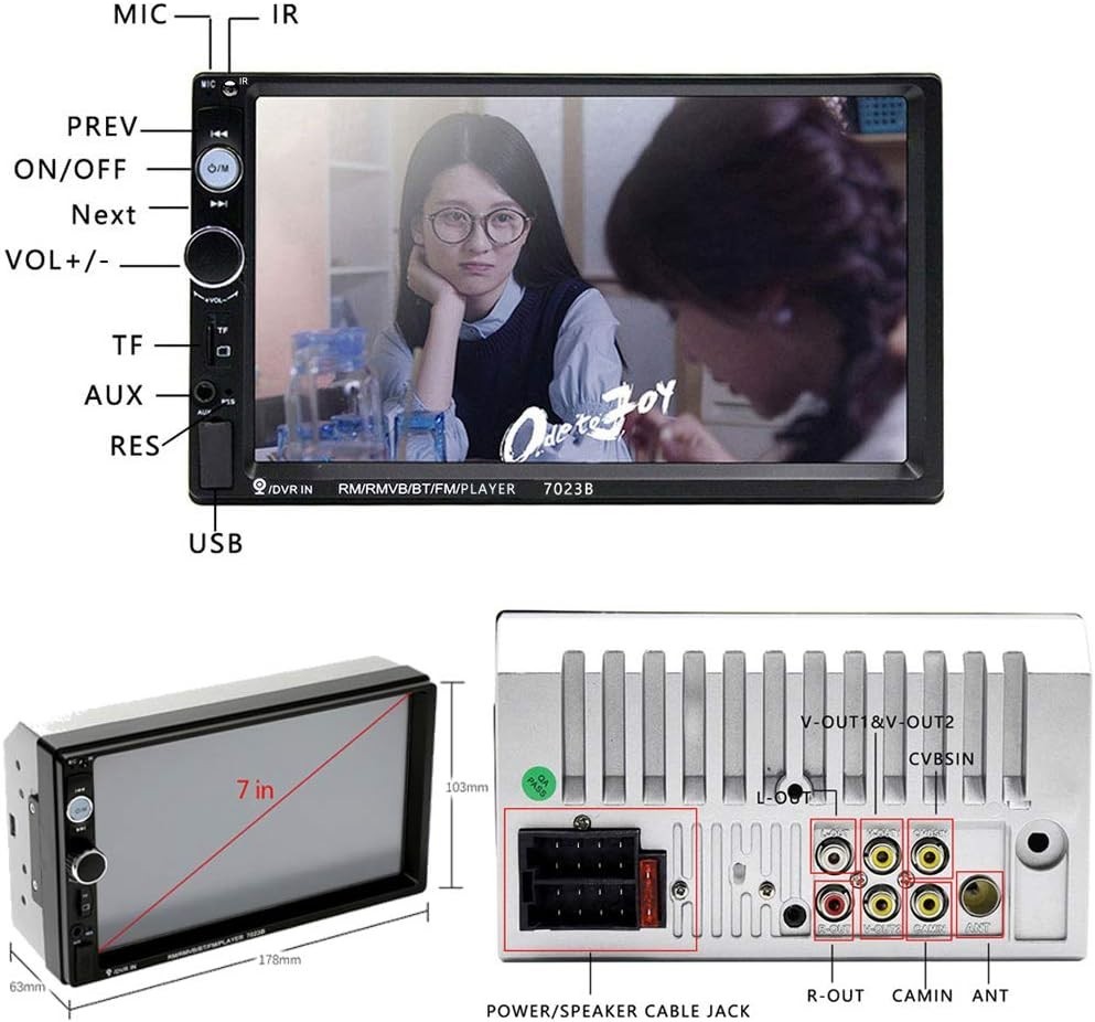 High-Performance 7 Inch Bluetooth Car Radio with Steering Wheel Control