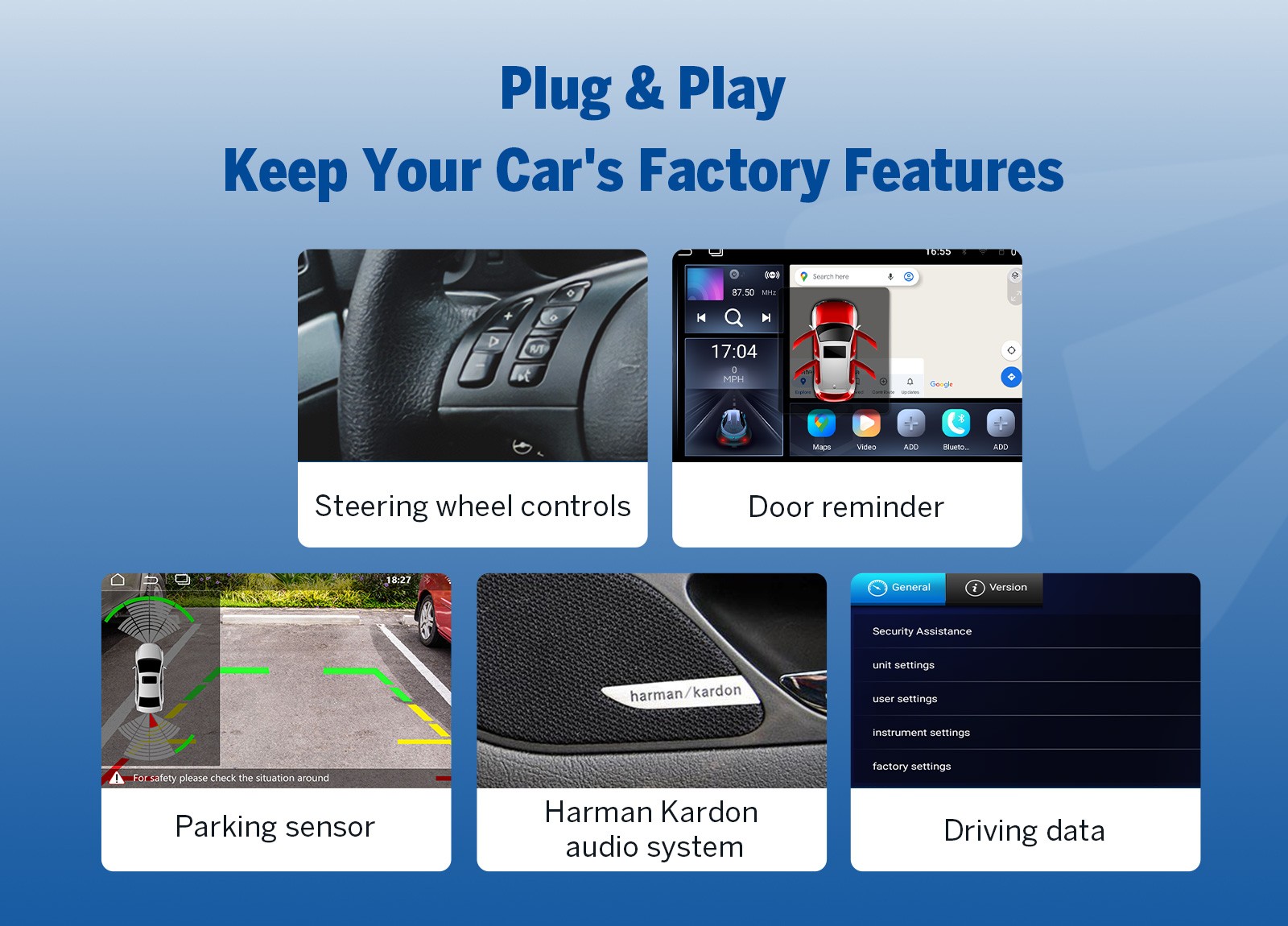 Apple CarPlay Car Stereo 7″ Android Auto 14 4+64 for BMW E39 528i/530i 1995-2003