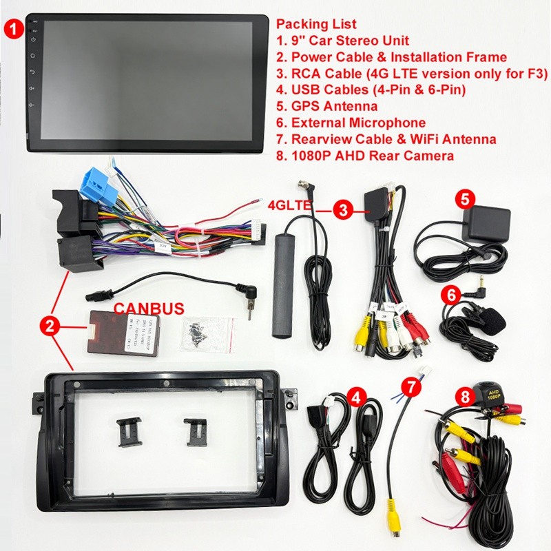 8 core Android Car Radio For BMW 3-series E46 M3 1998-2006 Carplay Stereo BT GPS