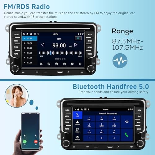 [Type-C+USB] Car Radio for VW Jetta Seat Passat Tiguan Golf Skoda with 4G+64G