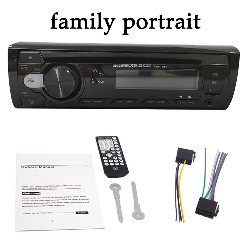 Single 1 DIN Car FM Radio Stereo USB AUX Bluetooth Unit CD/DVD Player MP3 Player
