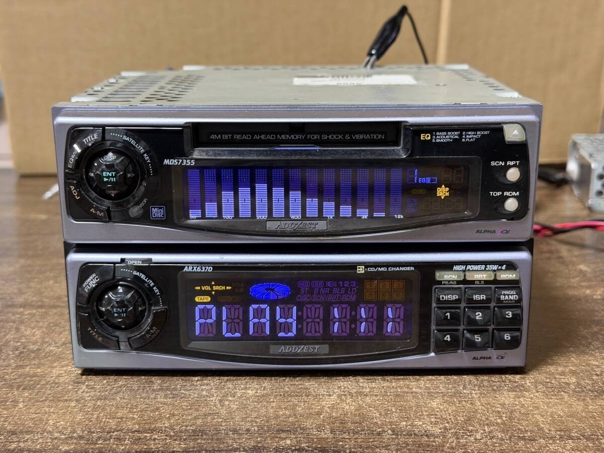 Rare ADDZEST ARX6370 MDS7355 1DIN Cassette MD Deck Car Audio Set Tested