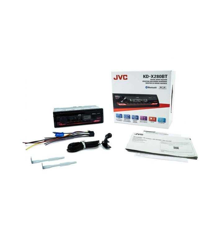 JVC KD-X280BT Digital Media Receiver featuring Bluetooth / USB / 13-Band EQ /…