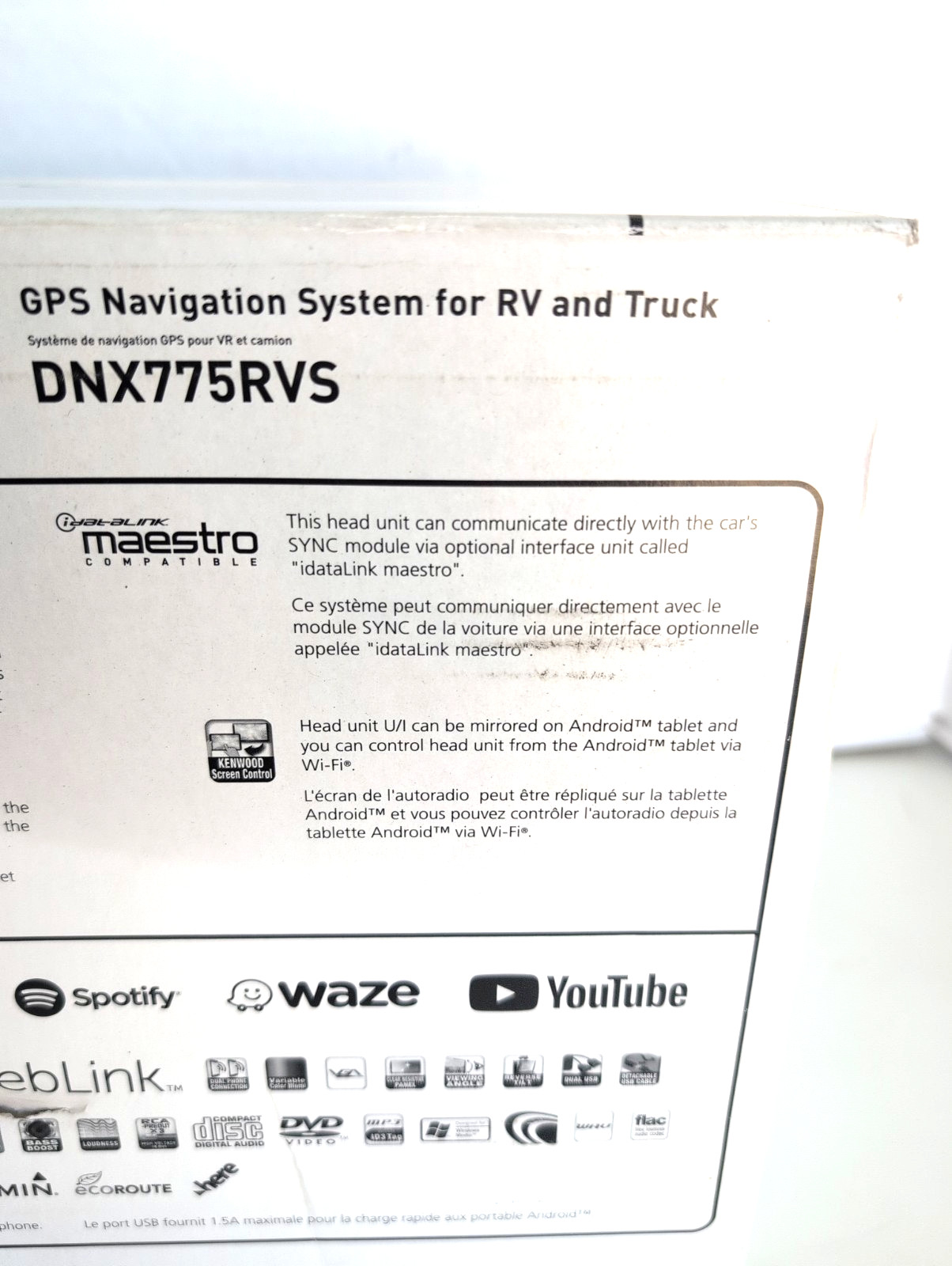 Kenwood DNX775RVS RV/Truck Navigation Receiver — Brand New, Complete in Box