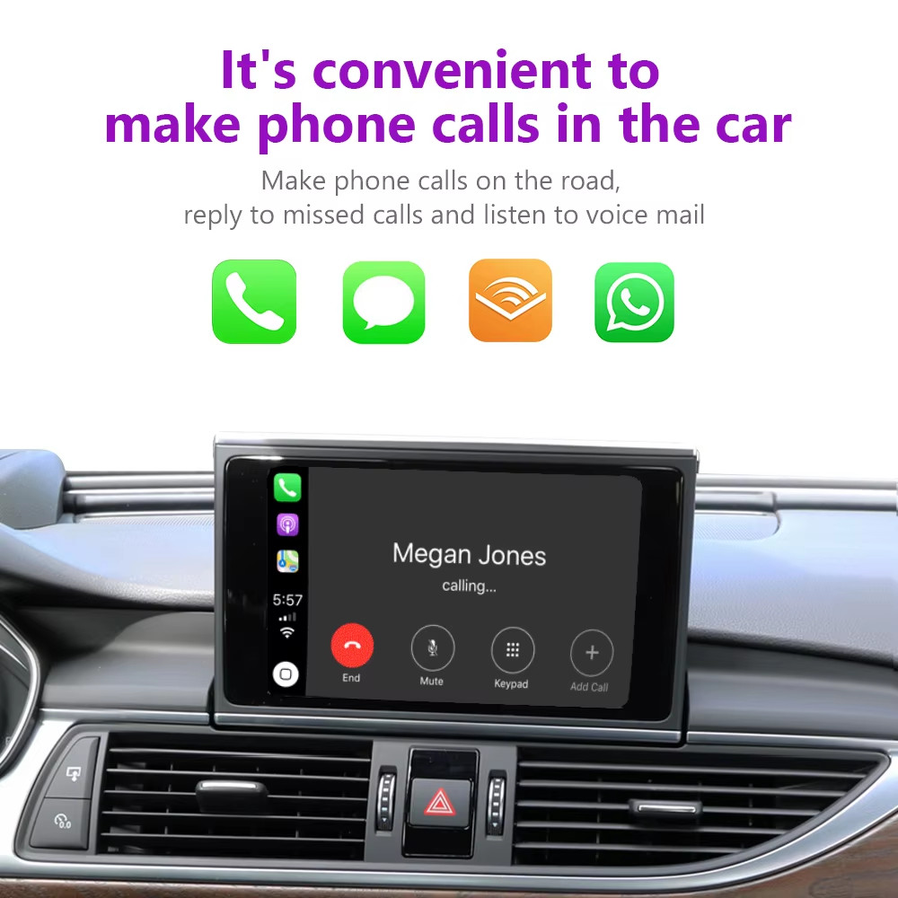 Wireless Carplay Android auto Receiver Smart box For Audi A6 A7 2012-2015 3G MMI