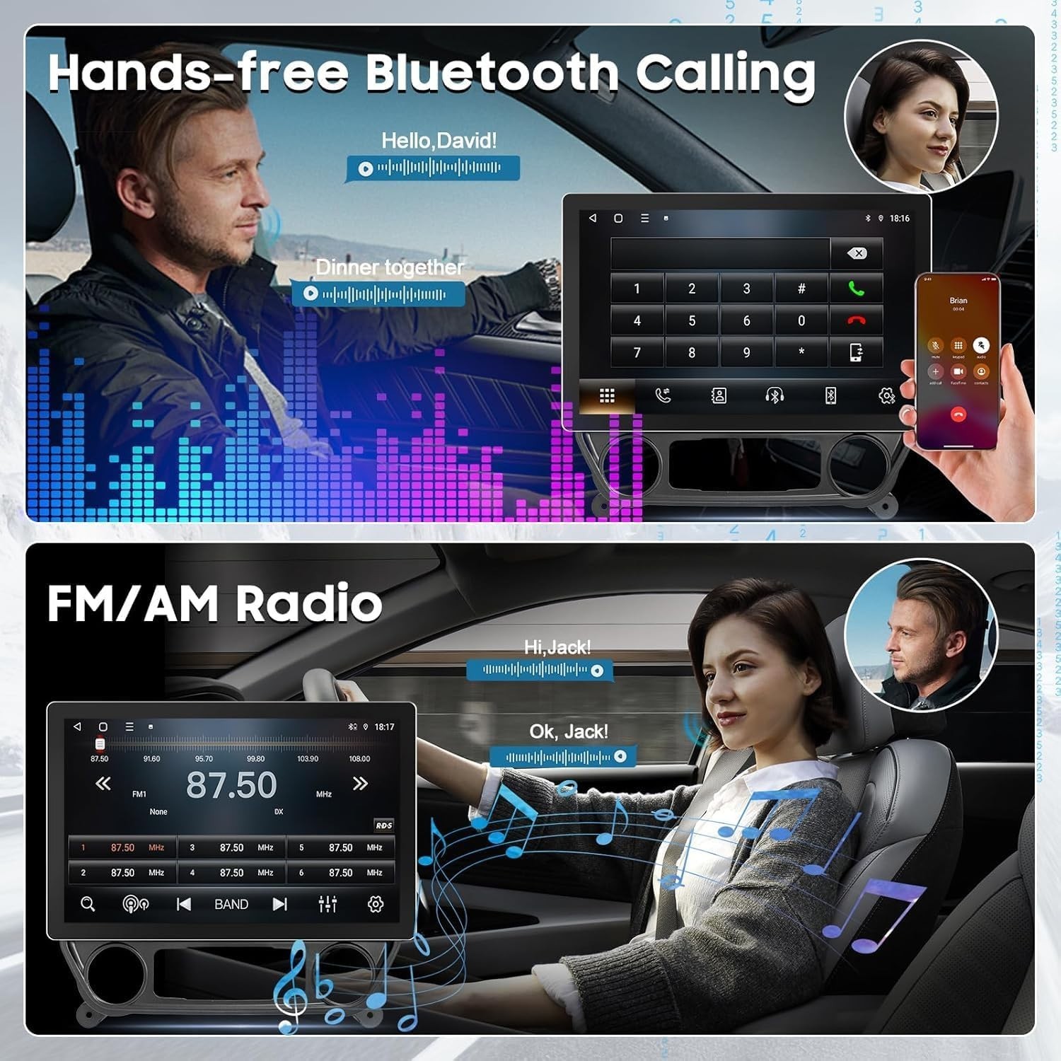 13.1′ Car Stereo Radio Upgrade for 14-18 Chevy Silverado and GMC Sierra 2+32GB