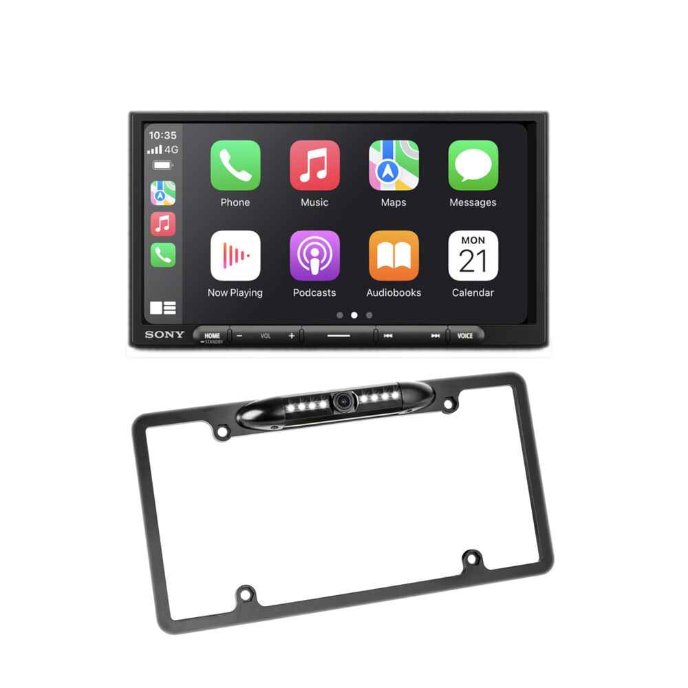 Sony XAV-AX4000 6.95″ Double-DIN Touchscreen Receiver + License Plate Camera