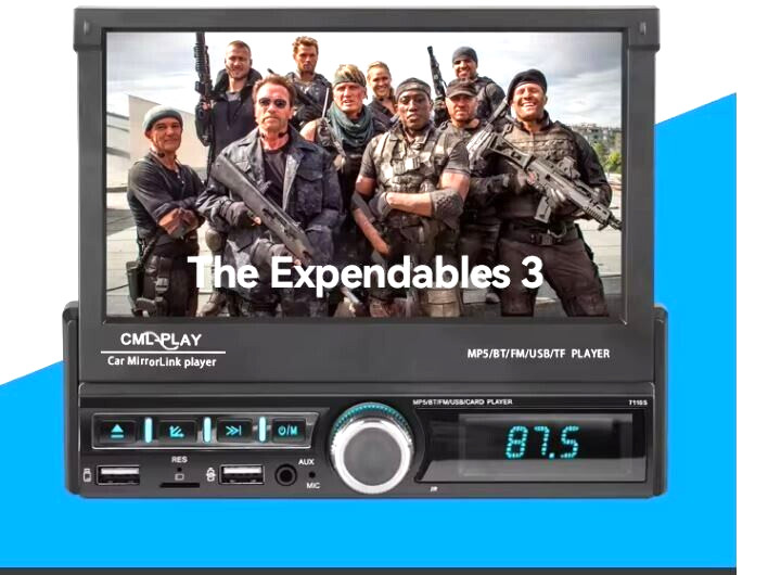 7″ Single 1 DIN Car Stereo Flip Out Touch Screen Radio Bluetooth MP5 Player USB