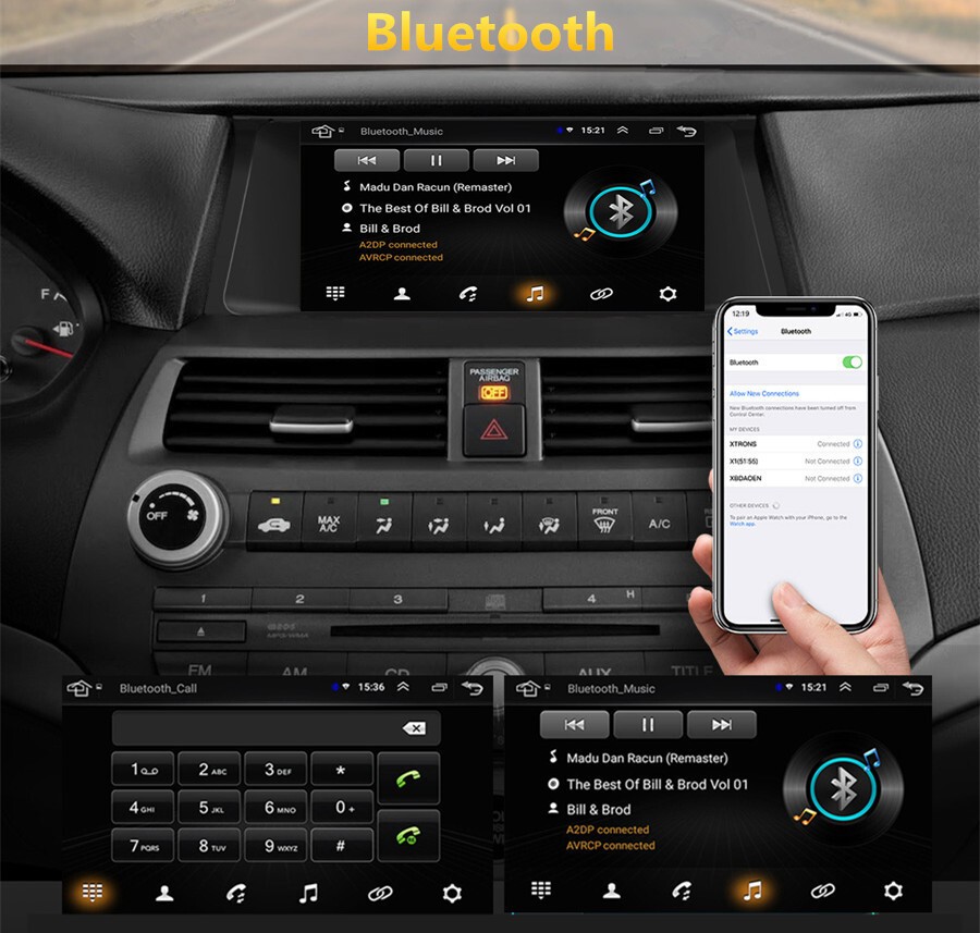 Touch Screen Car MP5 Player Navi 4+32G WIFI SWC Fit For Honda Accord 2008-2012