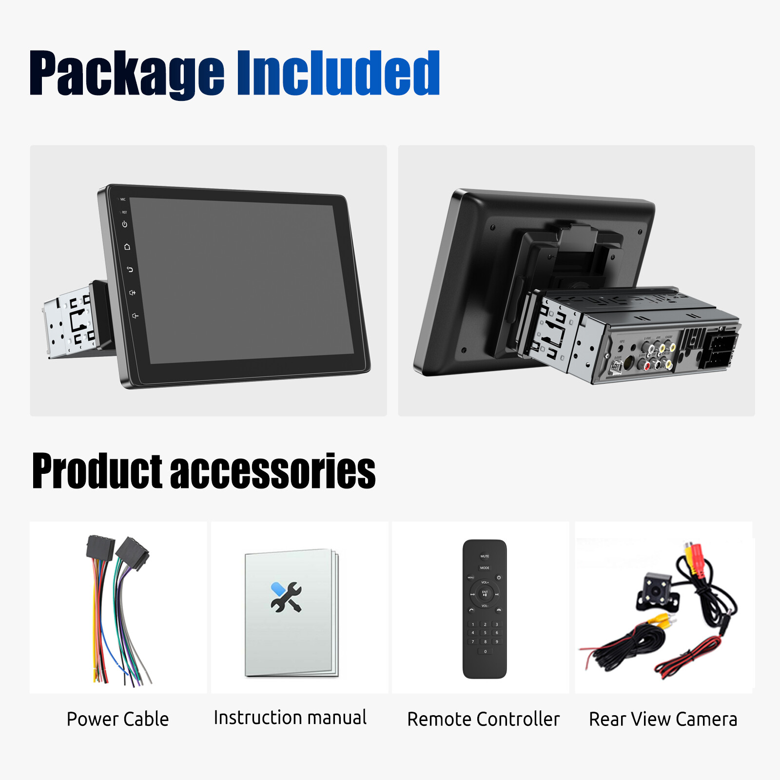 Single 1 DIN 9″ CarPlay Android Auto Car Stereo BT Touch Screen Radio FM Camera