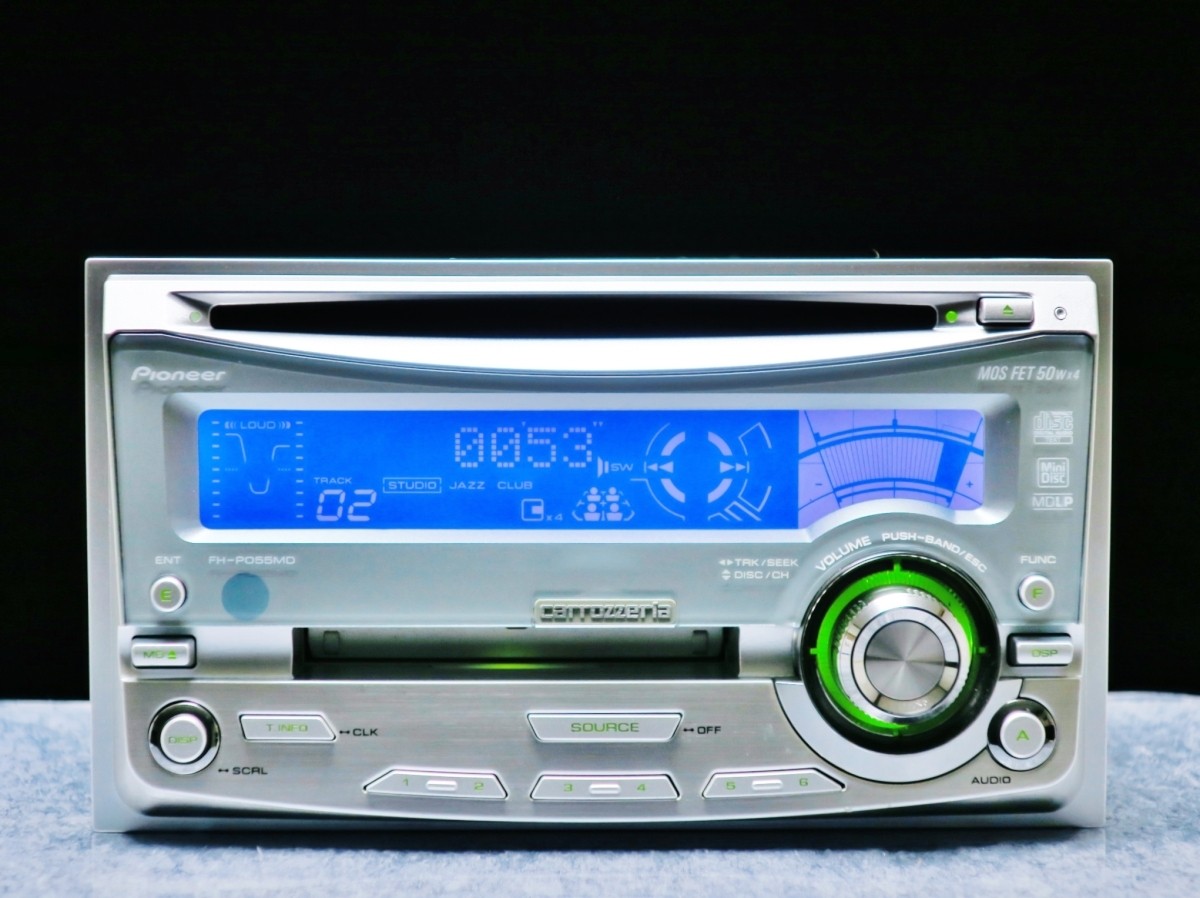 Tested Pioneer Carrozzeria 2DIN FH-P055MD Car Audio CD MD Equalizer DSP